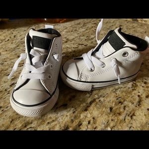 Converse - white leather toddler